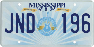 MS license plate JND196