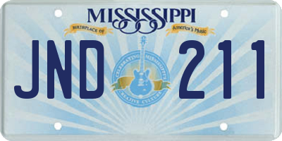 MS license plate JND211