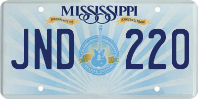 MS license plate JND220