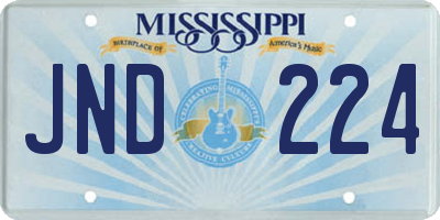 MS license plate JND224