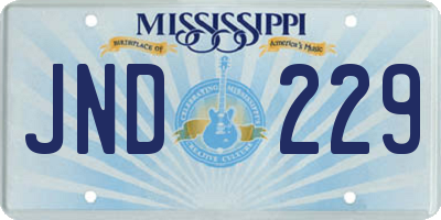 MS license plate JND229