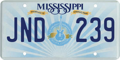 MS license plate JND239