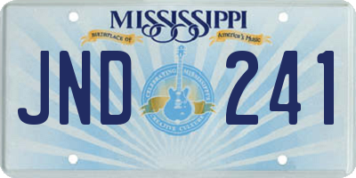 MS license plate JND241