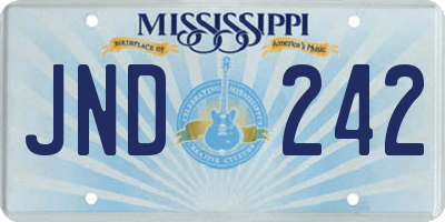 MS license plate JND242