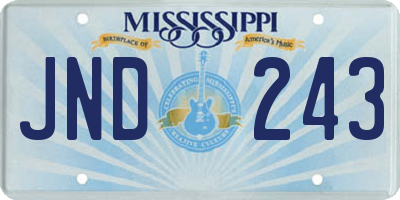 MS license plate JND243