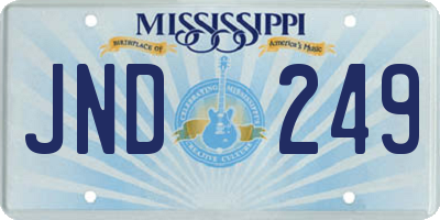 MS license plate JND249