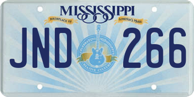 MS license plate JND266