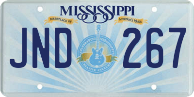 MS license plate JND267