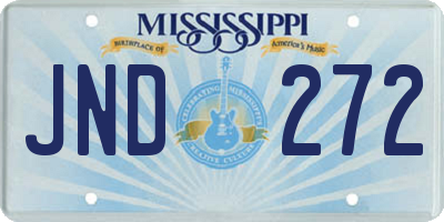 MS license plate JND272