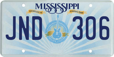 MS license plate JND306