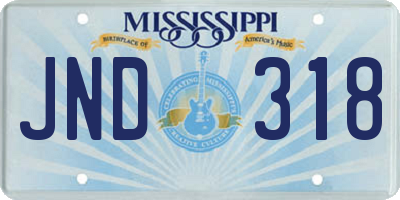 MS license plate JND318