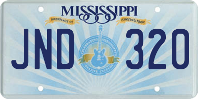 MS license plate JND320