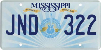 MS license plate JND322