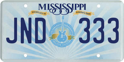 MS license plate JND333