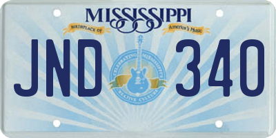 MS license plate JND340