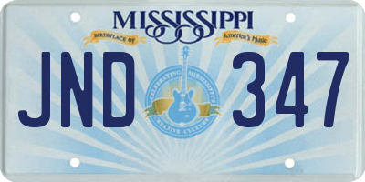 MS license plate JND347