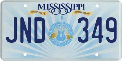 MS license plate JND349