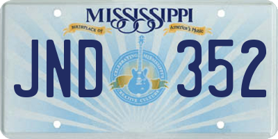 MS license plate JND352