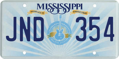 MS license plate JND354