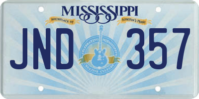 MS license plate JND357