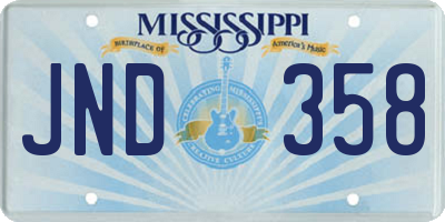 MS license plate JND358
