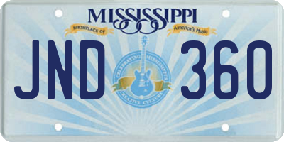 MS license plate JND360