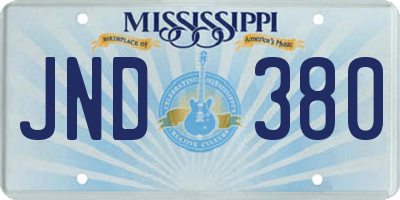 MS license plate JND380