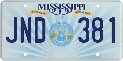 MS license plate JND381