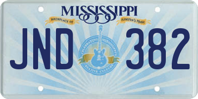 MS license plate JND382