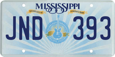 MS license plate JND393