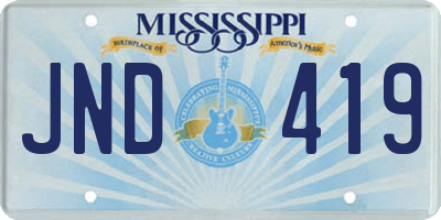 MS license plate JND419