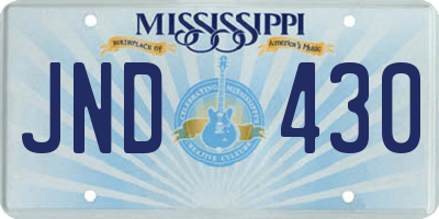 MS license plate JND430