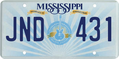 MS license plate JND431