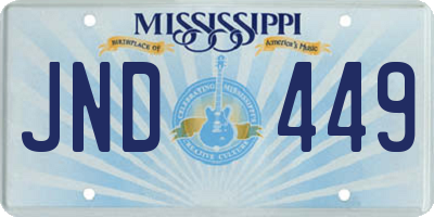 MS license plate JND449