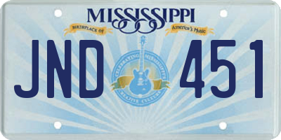 MS license plate JND451