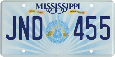 MS license plate JND455