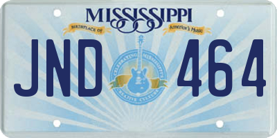 MS license plate JND464