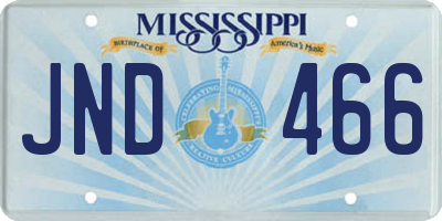 MS license plate JND466