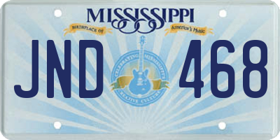 MS license plate JND468
