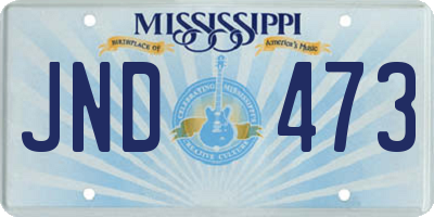 MS license plate JND473