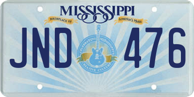 MS license plate JND476