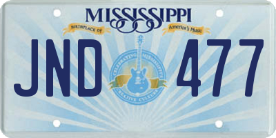 MS license plate JND477