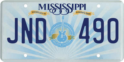 MS license plate JND490