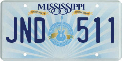 MS license plate JND511
