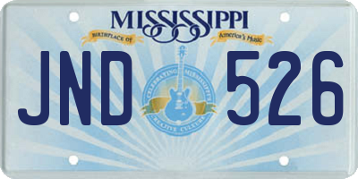 MS license plate JND526