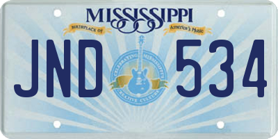 MS license plate JND534