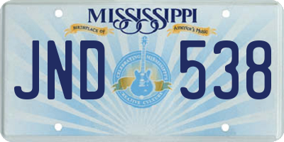MS license plate JND538