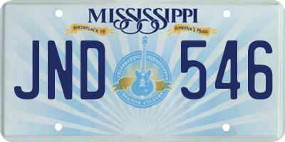 MS license plate JND546