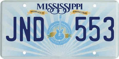 MS license plate JND553