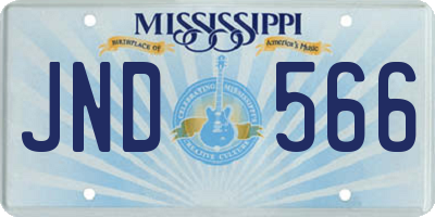 MS license plate JND566